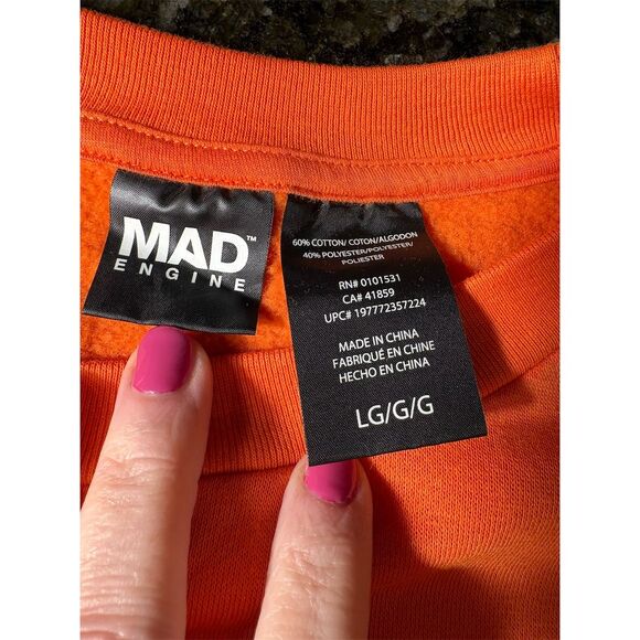 Mad Engine Unisex Oversized Halloween Pumpkin Sweatshirt Orange L - Picture 6 of 6